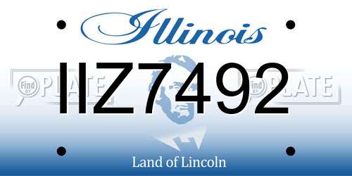 IIZ7492 Illinois License Plate