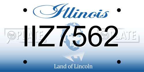 IIZ7562 Illinois License Plate