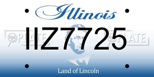 IIZ7725 Illinois License Plate