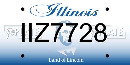 IIZ7728 Illinois License Plate