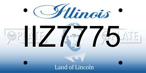 IIZ7775 Illinois License Plate