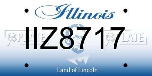 IIZ8717 Illinois License Plate