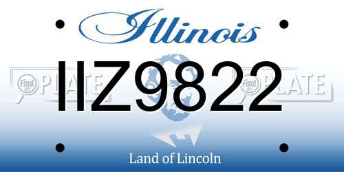 IIZ9822 Illinois License Plate