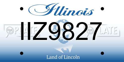 IIZ9827 Illinois License Plate