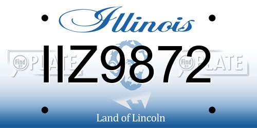 IIZ9872 Illinois License Plate