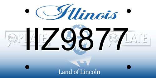 IIZ9877 Illinois License Plate