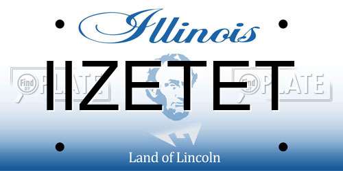 IIZETET Illinois License Plate