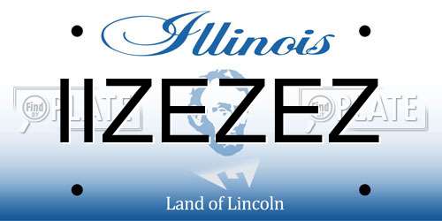 IIZEZEZ Illinois License Plate