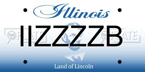 IIZZZZB Illinois License Plate