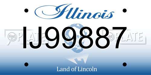 IJ99887 Illinois License Plate