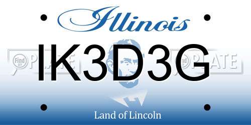 IK3D3G Illinois License Plate