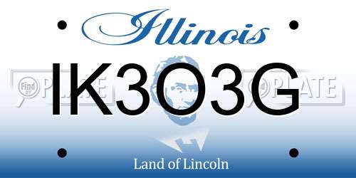 IK3O3G Illinois License Plate