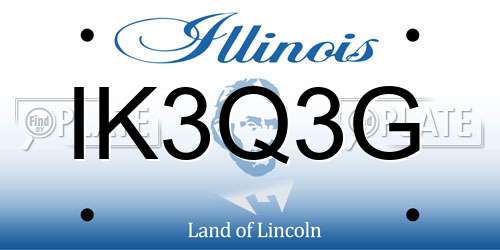 IK3Q3G Illinois License Plate