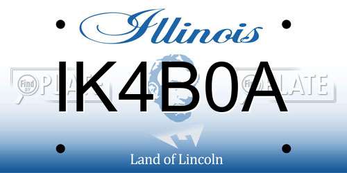IK4B0A Illinois License Plate