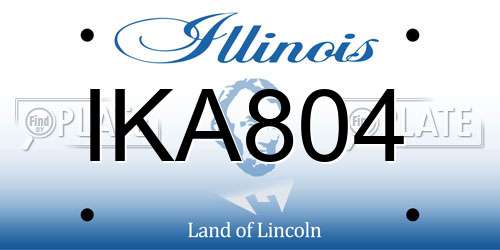 IKA804 Illinois License Plate