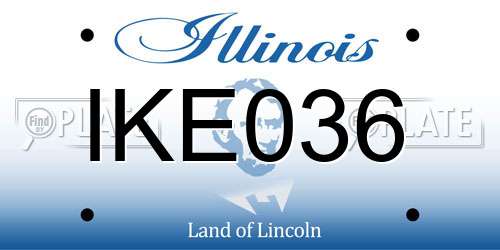 IKE036 Illinois License Plate