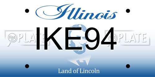 IKE94 Illinois License Plate