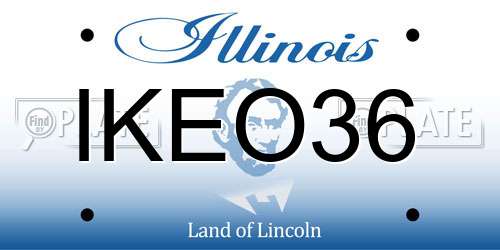 IKEO36 Illinois License Plate