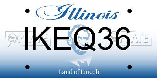 IKEQ36 Illinois License Plate