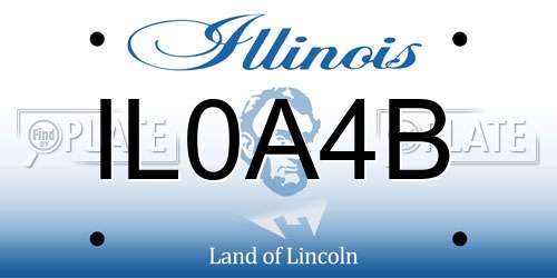 IL0A4B Illinois License Plate