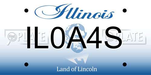 IL0A4S Illinois License Plate
