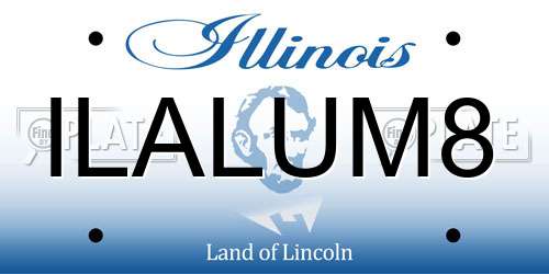 ILALUM8 Illinois License Plate