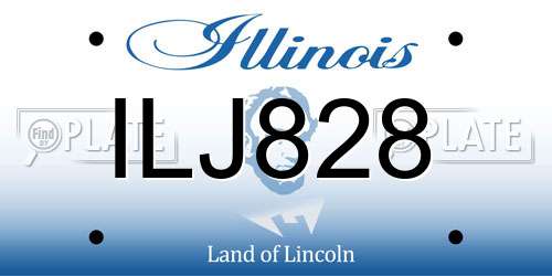 ILJ828 Illinois License Plate