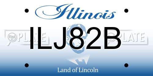 ILJ82B Illinois License Plate