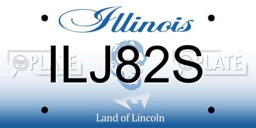 ILJ82S Illinois License Plate