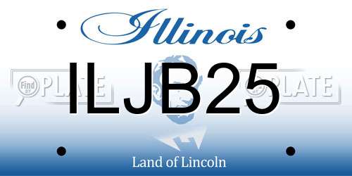 ILJB25 Illinois License Plate