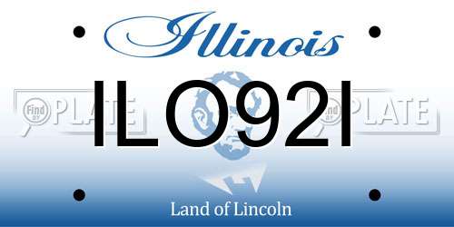 ILO92I Illinois License Plate