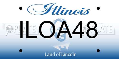 ILOA48 Illinois License Plate