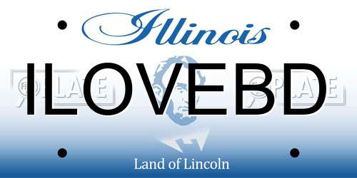 ILOVEBD Illinois License Plate