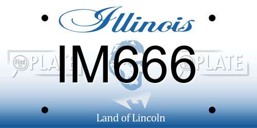 IM666 Illinois License Plate