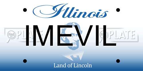 IMEVIL Illinois License Plate