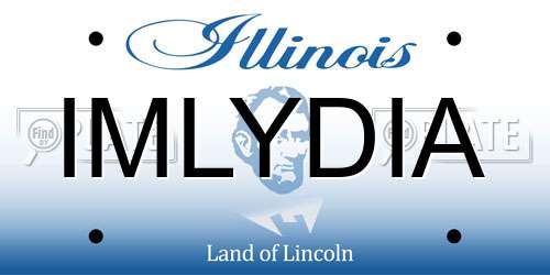 IMLYDIA Illinois License Plate
