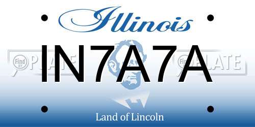 IN7A7A Illinois License Plate