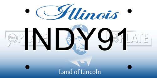 INDY91 Illinois License Plate