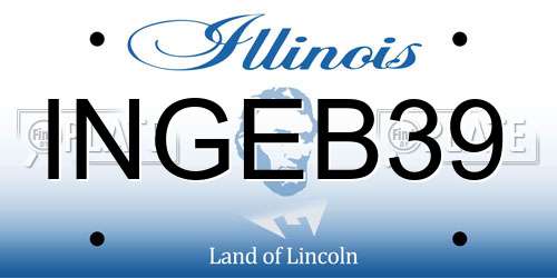 INGEB39 Illinois License Plate