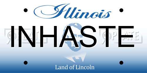 INHASTE Illinois License Plate