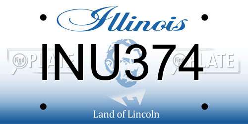 INU374 Illinois License Plate