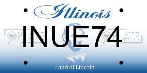 INUE74 Illinois License Plate