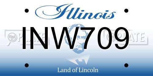 INW709 Illinois License Plate