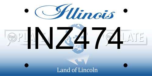 INZ474 Illinois License Plate
