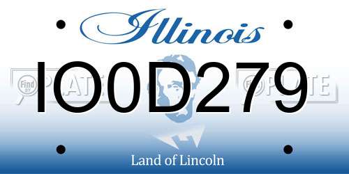 IO0D279 Illinois License Plate