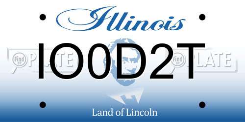 IO0D2T Illinois License Plate