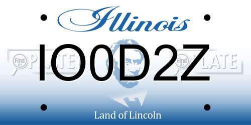 IO0D2Z Illinois License Plate
