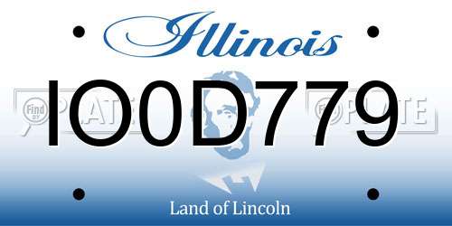 IO0D779 Illinois License Plate