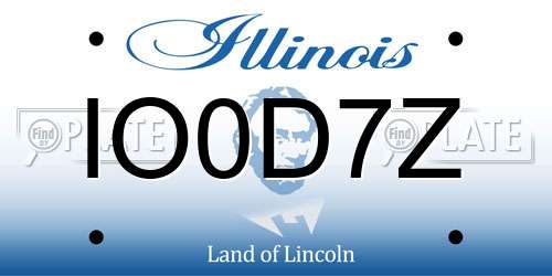 IO0D7Z Illinois License Plate
