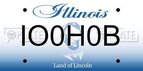 IO0H0B Illinois License Plate